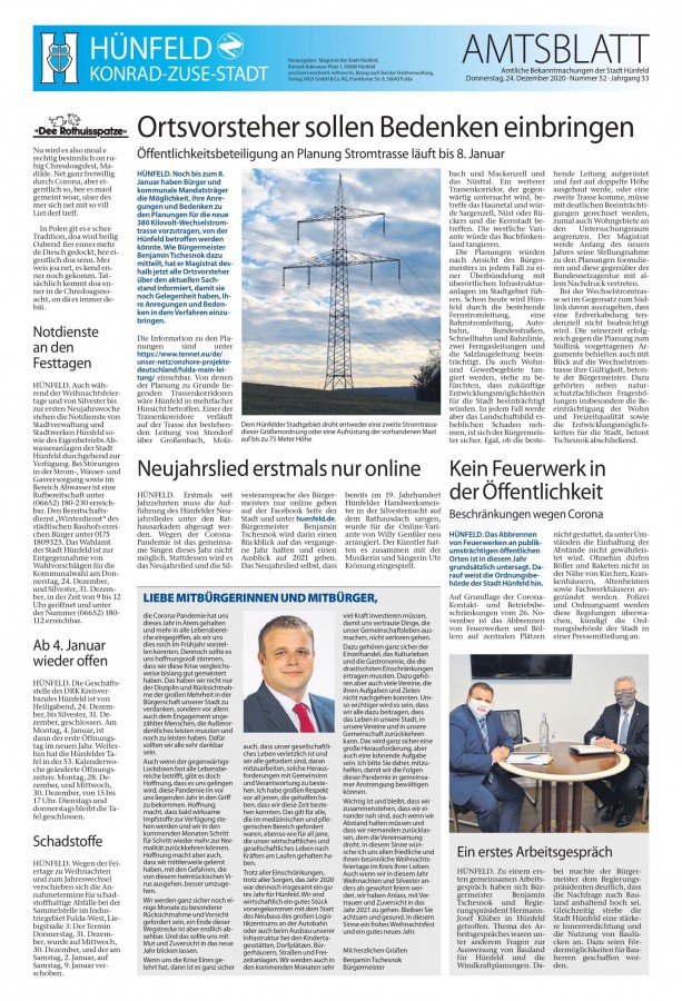 Amtsblatt vom 24. Dezember 2020